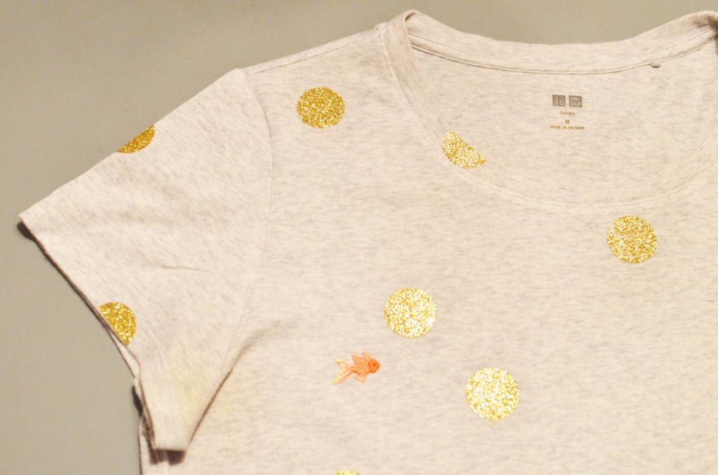 Tee-shirt à pois glitter et petit poisson japonais (11)