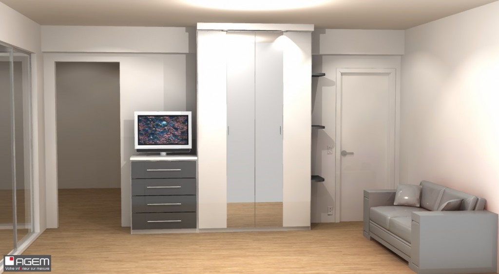 3D - GUILLIN Denis placard chambre et meuble living - (ID 7080)