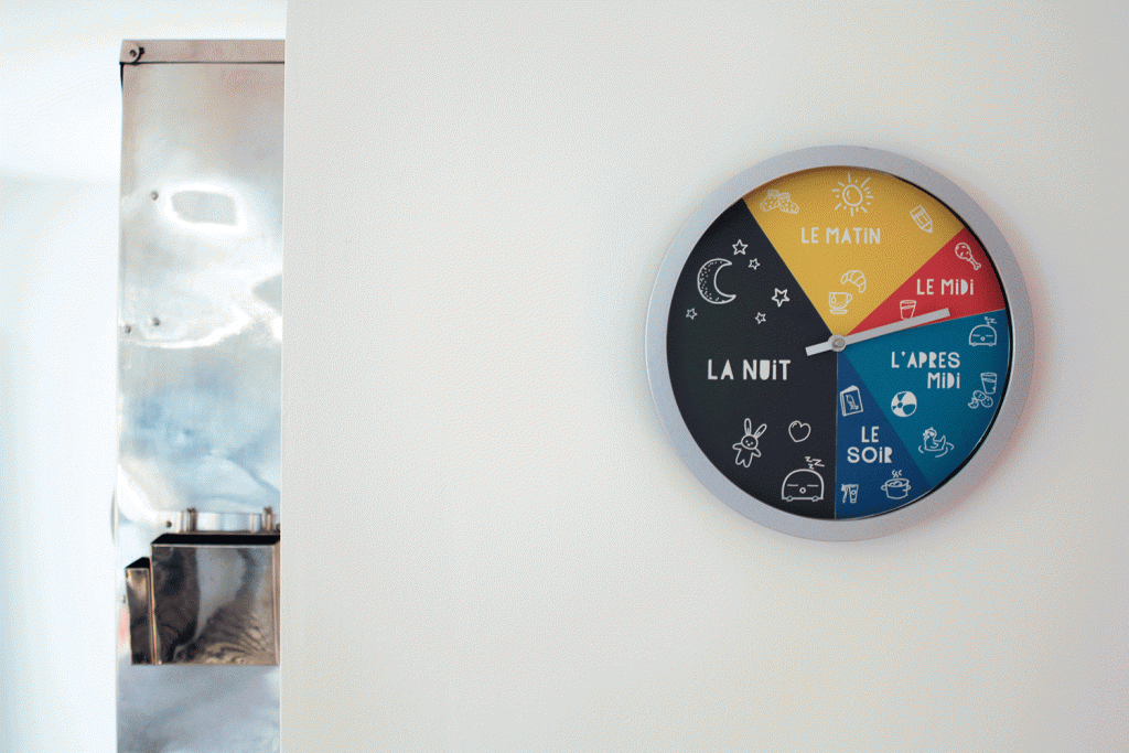 Une horloge 24h pour se repérer dans la journée par Vert Cerise